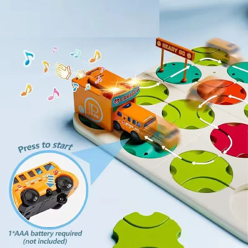 Brain Teaser Puzzle - Logical Road Builder Blocks with Lights & Sounds - 34 Pcs