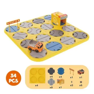 Brain Teaser Puzzle - Logical Road Builder Blocks with Lights & Sounds - 34 Pcs
