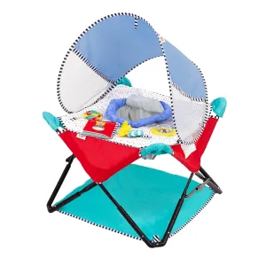 Bright Starts Pop 'N Jump Portable Activity Jumper, Indoor/Outdoor Use, Sweet Treats with 4 Sensory Toys, Ages 6-12 Months