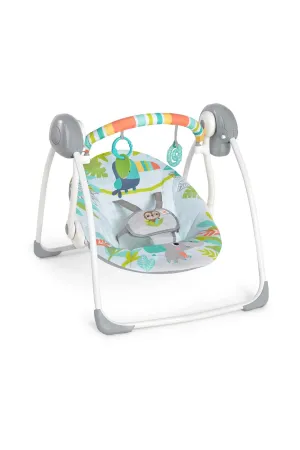 Bright Starts Rainforest Vibes 6-Speed Portable Automatic Baby Swing with Toy Bar
