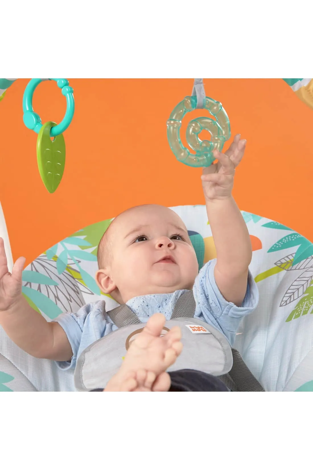 Bright Starts Rainforest Vibes 6-Speed Portable Automatic Baby Swing with Toy Bar