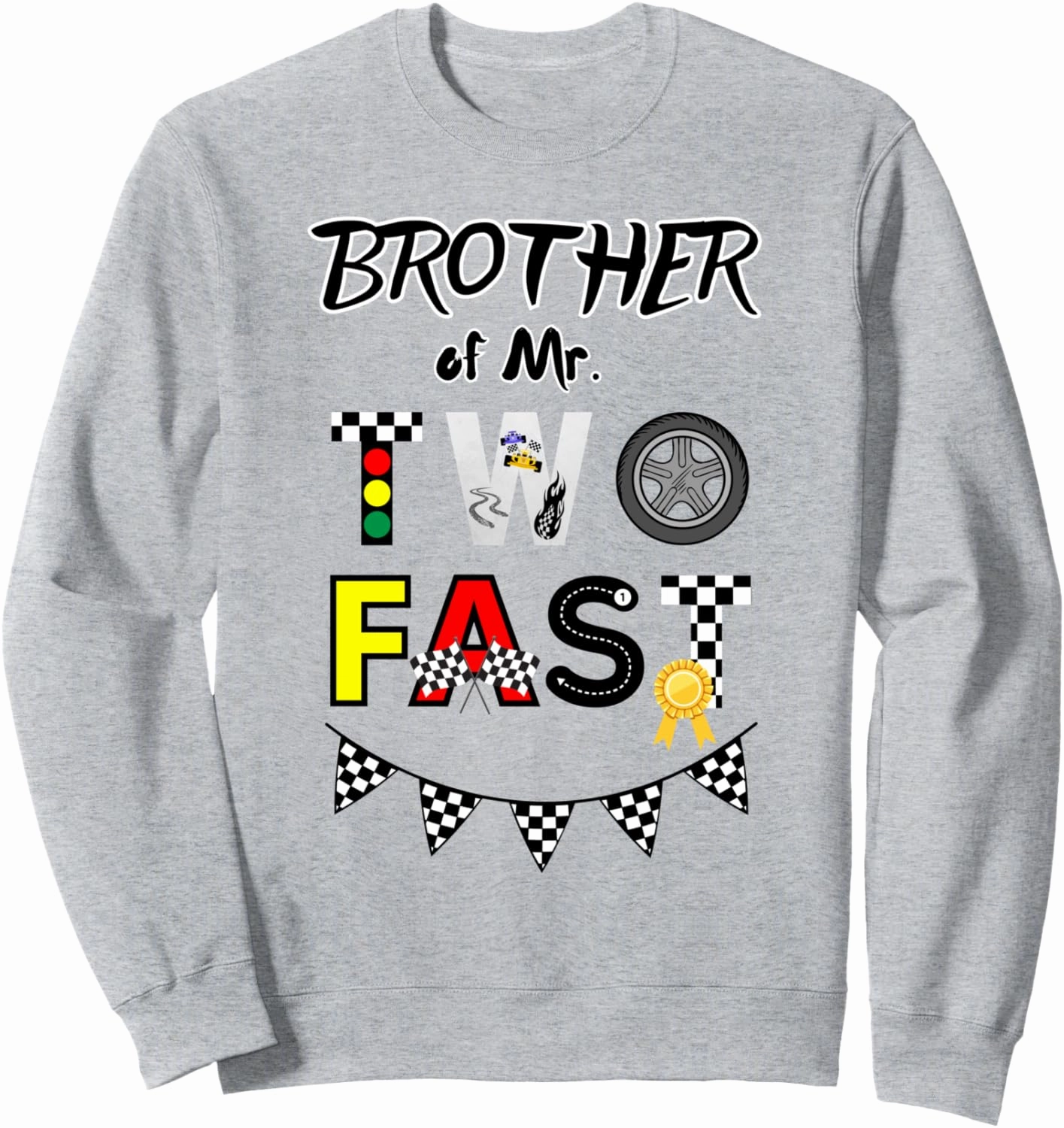 Brother Two Fast Race Car Theme Racing Party Second Birthday Sweatshirt