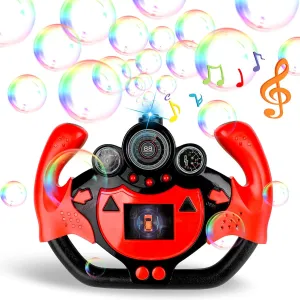 Bubble Machine, Portable Automatic Bubble Machine for Kids, 3000  Bubbles/Min，Bubble Summer Toys with Music & Light, Indoor/Outdoor Games Birthday Party, Best Gift for 3 4 5 6 7 8 Year Old boy