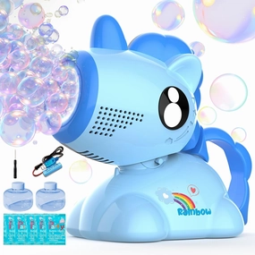 Bubble Machine for Toddlers, Automatic Unicorn Blower with LED Lights, Non-Toxic Outdoor Toys for Kids, Birthday Party Favors Gifts