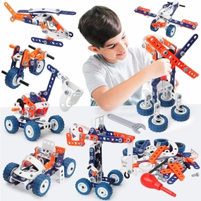 Building Toys for Boys Age 8-12, Boys Toy Age 6-8, Erector Set for Boy 6-8, 152PCS DIY 12 in 1 STEM Toys for 7 8 9 Year Old Boy, Engineering Building Toys for 10 11 12 Year Old