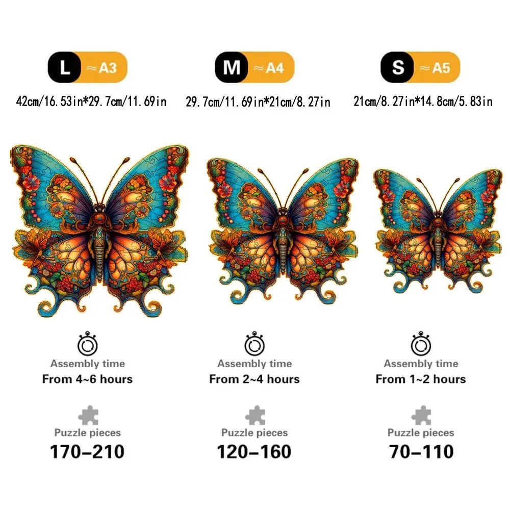 Butterfly 'Rich and Colorful' 3D Wood Jigsaw Puzzle