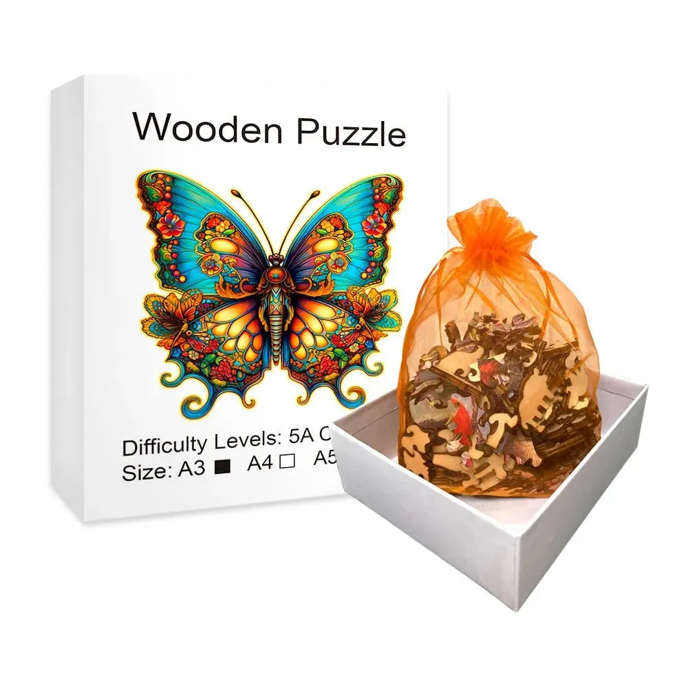 Butterfly 'Rich and Colorful' 3D Wood Jigsaw Puzzle