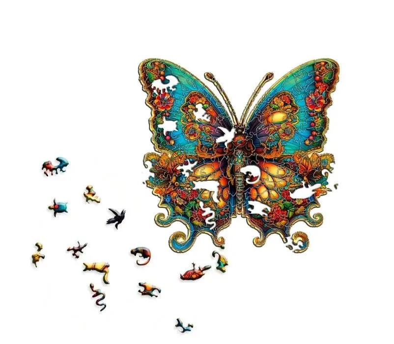Butterfly 'Rich and Colorful' 3D Wood Jigsaw Puzzle