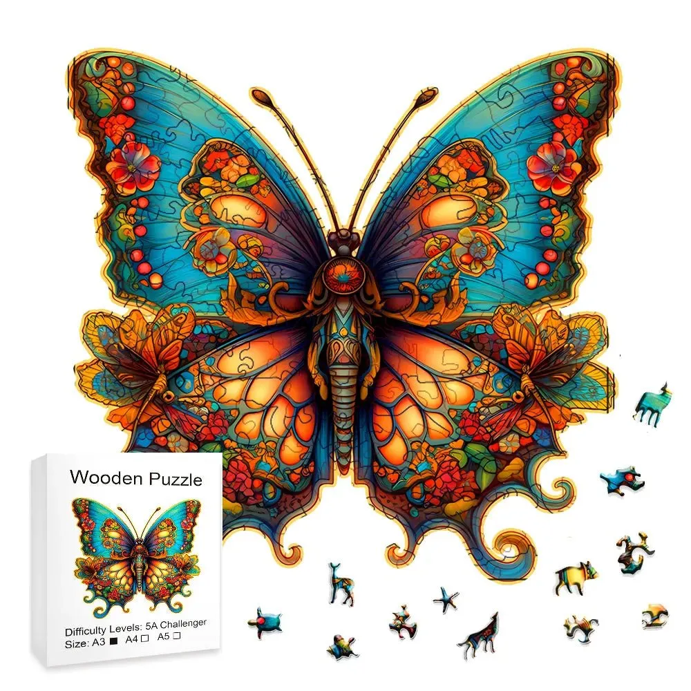 Butterfly 'Rich and Colorful' 3D Wood Jigsaw Puzzle
