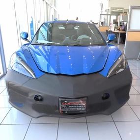 C8 Corvette LeBra Custom Front End Car Bra - Black for 2020-2025 Base Corvettes Without Z51 Splitter (with License Plate Opening)