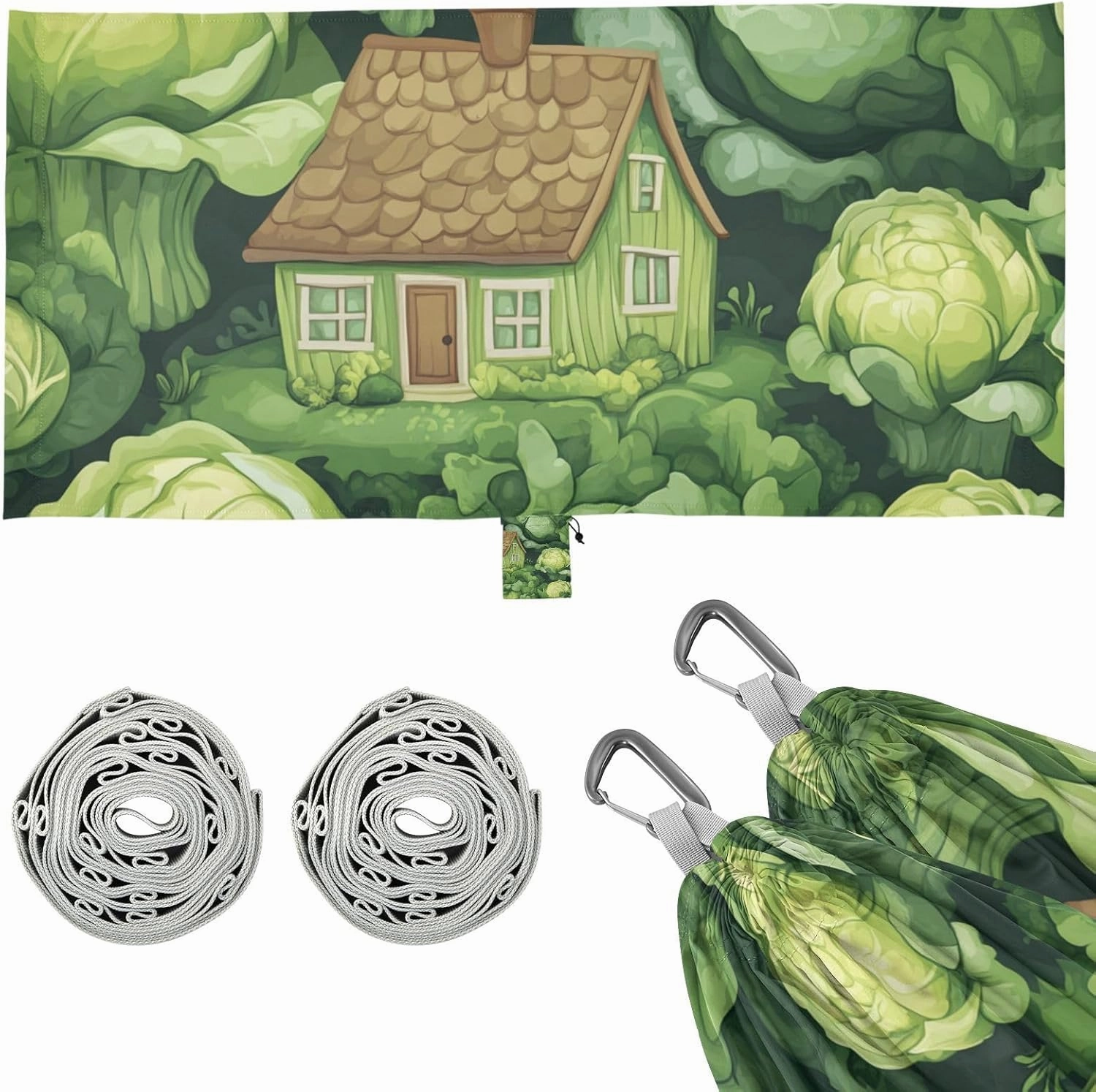 Cabbage House Green Outdoor Hammocks Indoor Hammock for Indoor Outdoor Patio