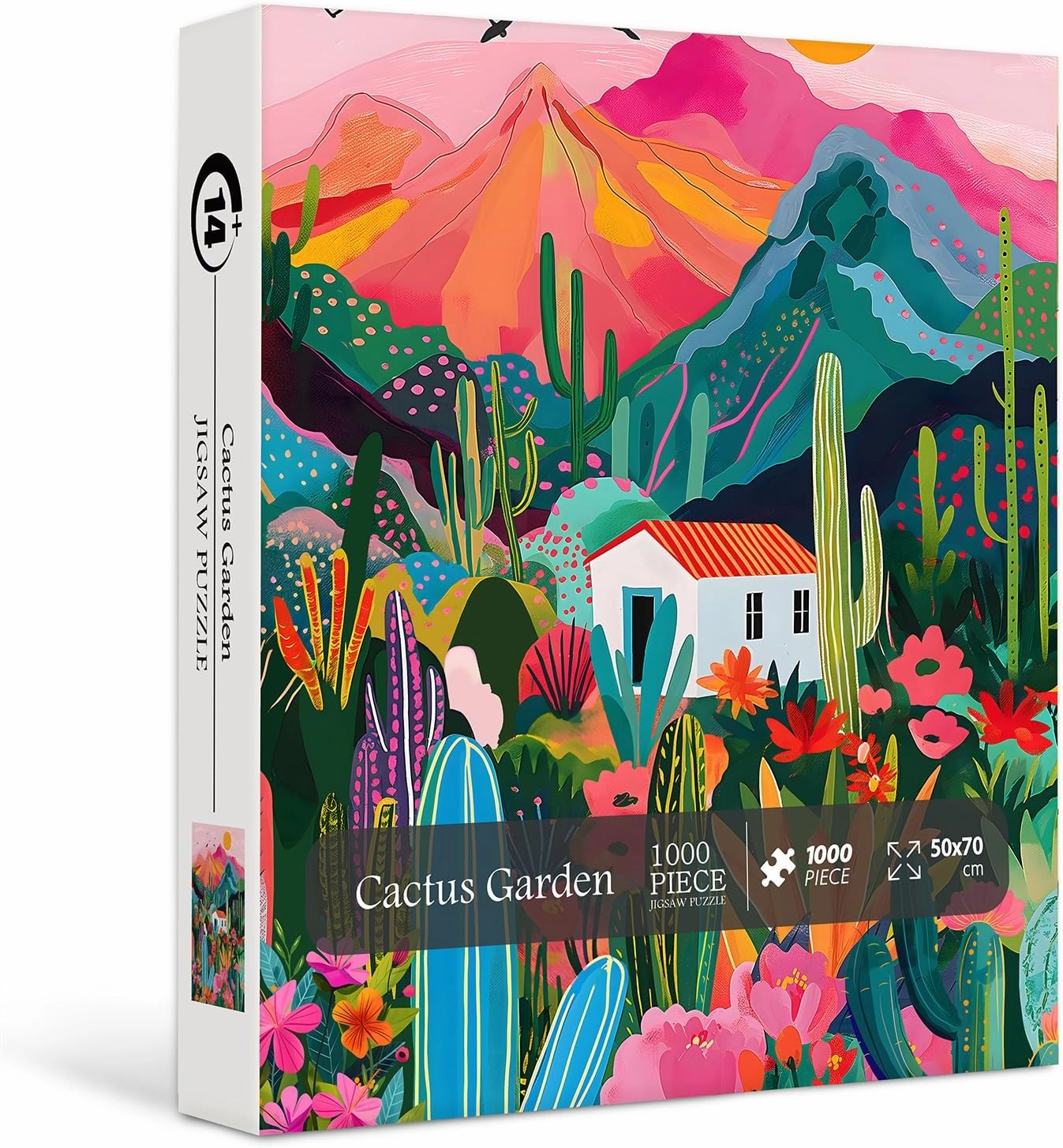 Cactus Puzzle for Adults - 1000 Piece Desert Plant & Mountain Landscape Nature Succulent Jigsaw Puzzle