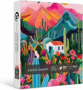 Cactus Puzzle for Adults - 1000 Piece Desert Plant & Mountain Landscape Nature Succulent Jigsaw Puzzle