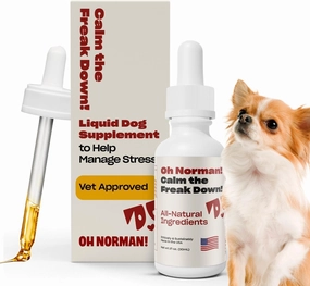 Calm Down! by Kaley Cuoco, All-Natural Stress Relief Supplement for Dogs, Vet Nutritionist Approved, for All Life Stages and Breeds,1 Fl Oz