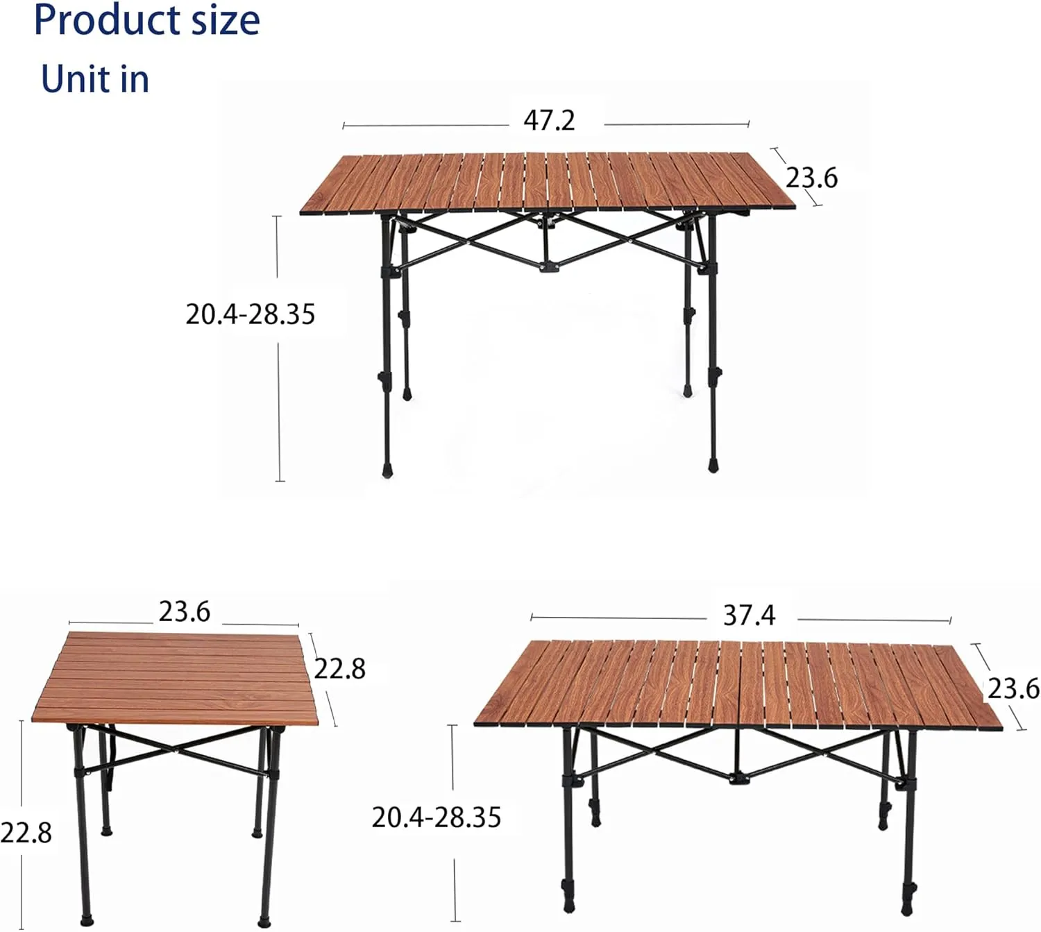 Camp Table Folding Picnic Table Camping Table Folding Camping Table Foldable Design Thick Material Portable Design Suitable for Outdoor Camping and Other Scenes (Need to be Installed)