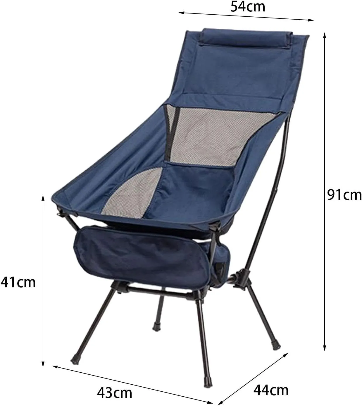 Camping Swing Chair, Compact High Back Furniture, Portable Chair, Telescopic Seat for Travel Hiking, Blue