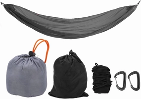 Camping Hammock Portable Parachute Hammock with Storage Bag and Snap Hook for Outdoor Activities Blue (Gray)