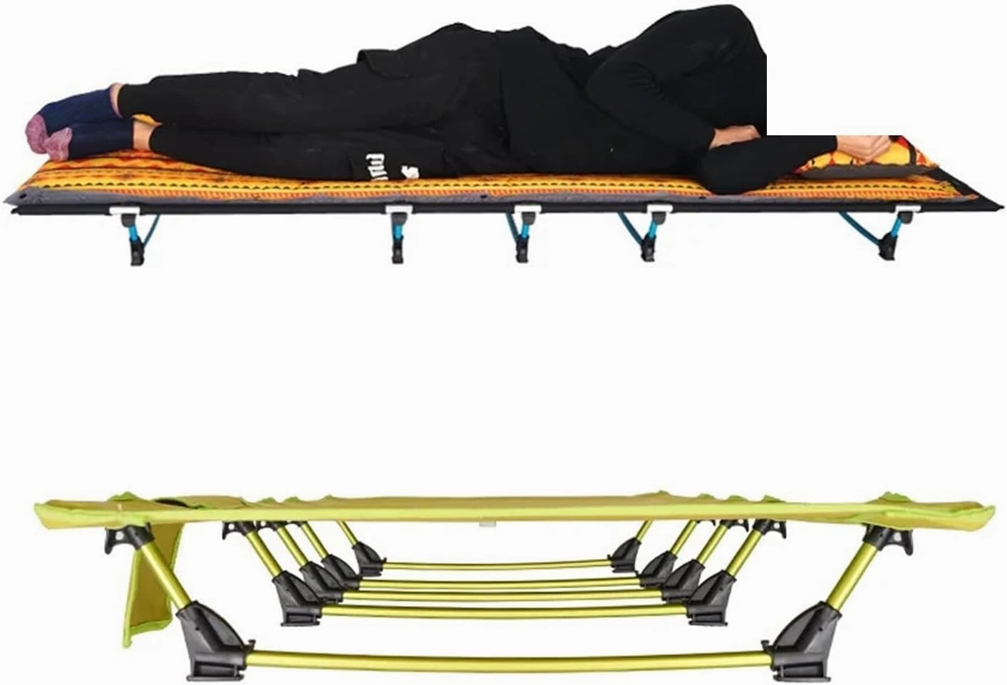 Camping Outfit Portable Camping Folding Bed Single Camping Cot Fashionable (Color : Red)
