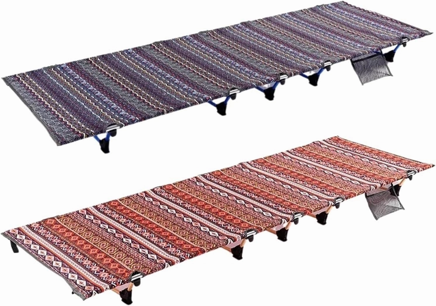 Camping Outfit Portable Camping Folding Bed Single Camping Cot Fashionable (Color : Red)