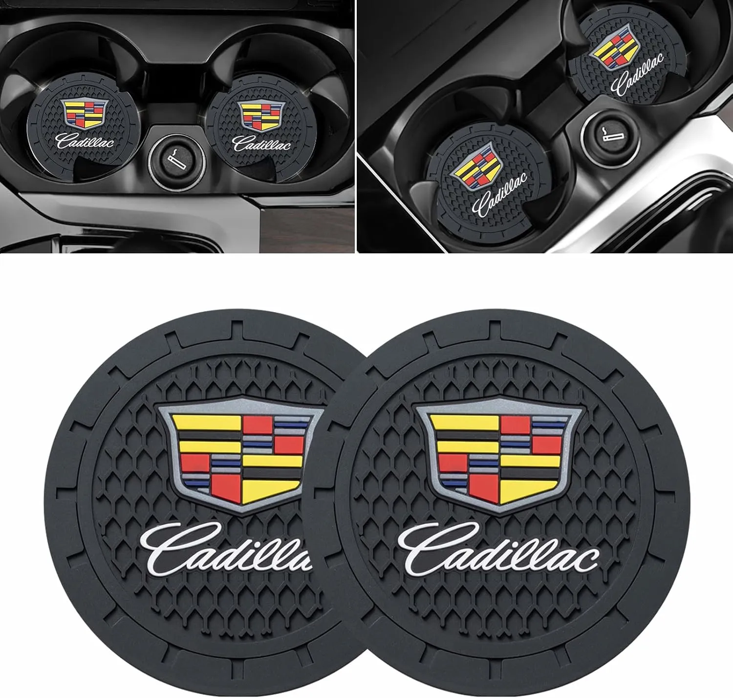 Car Cup Holder Coaster for Cadillac Escalade CT4 CT5 CT6 ATS CTS SRX XT5 Silicone Cupholder Coaster Interior Accessories 2.75in 2Pieces