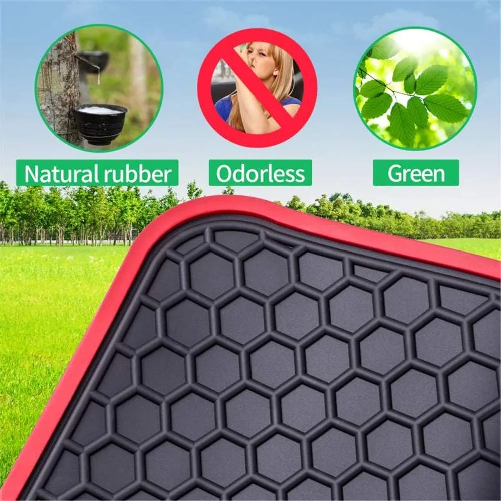 Car Floor Mats Custom Fit for Hyundai Kona 2018 2019 2020 2021 2022 2023 (Non Electric Models) Odorless Washable Heavy Duty Rubber (All Weather) Floor Liners Red