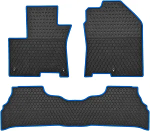 Car Floor Mats Custom Fit for Hyundai Kona 2018 2019 2020 2021 2022 2023（Electric Models Only） Odorless Washable Heavy Duty Rubber (All Weather) Floor Liners Blue