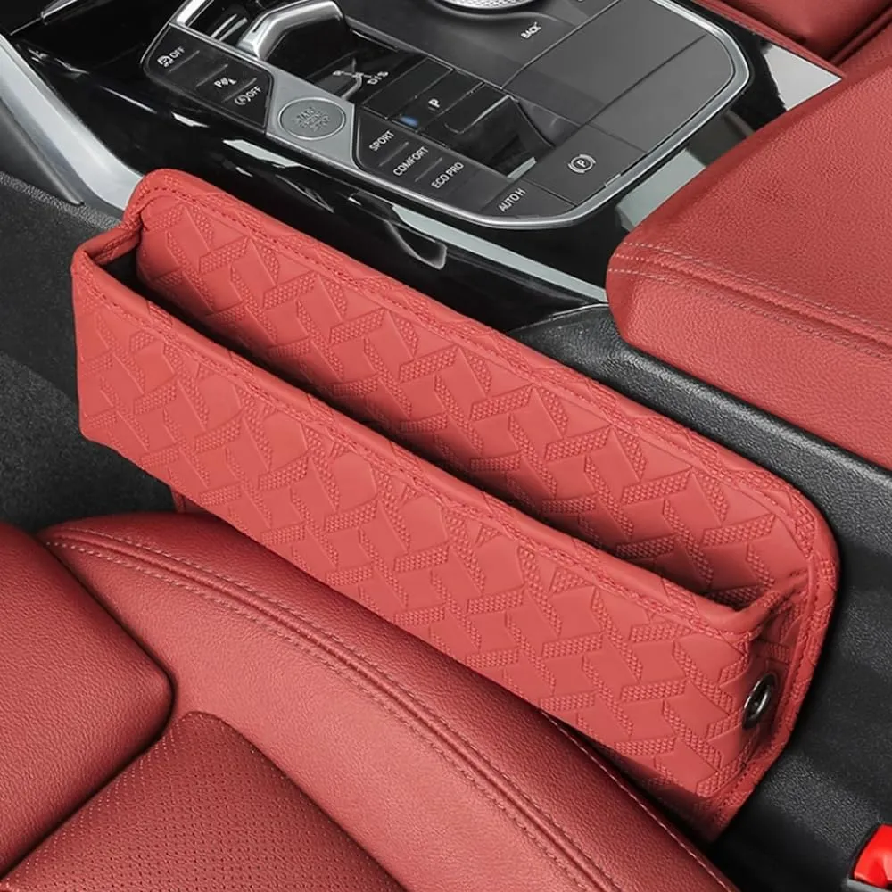 Car Seat Storage Box for Honda Accord/Civic/CR-V/HR-V/Integra/Jazz/Odyssey/ZR-V, Premium Leather Car Storage Box Car Tidy Essentials with USB Charging Hole,D Grey