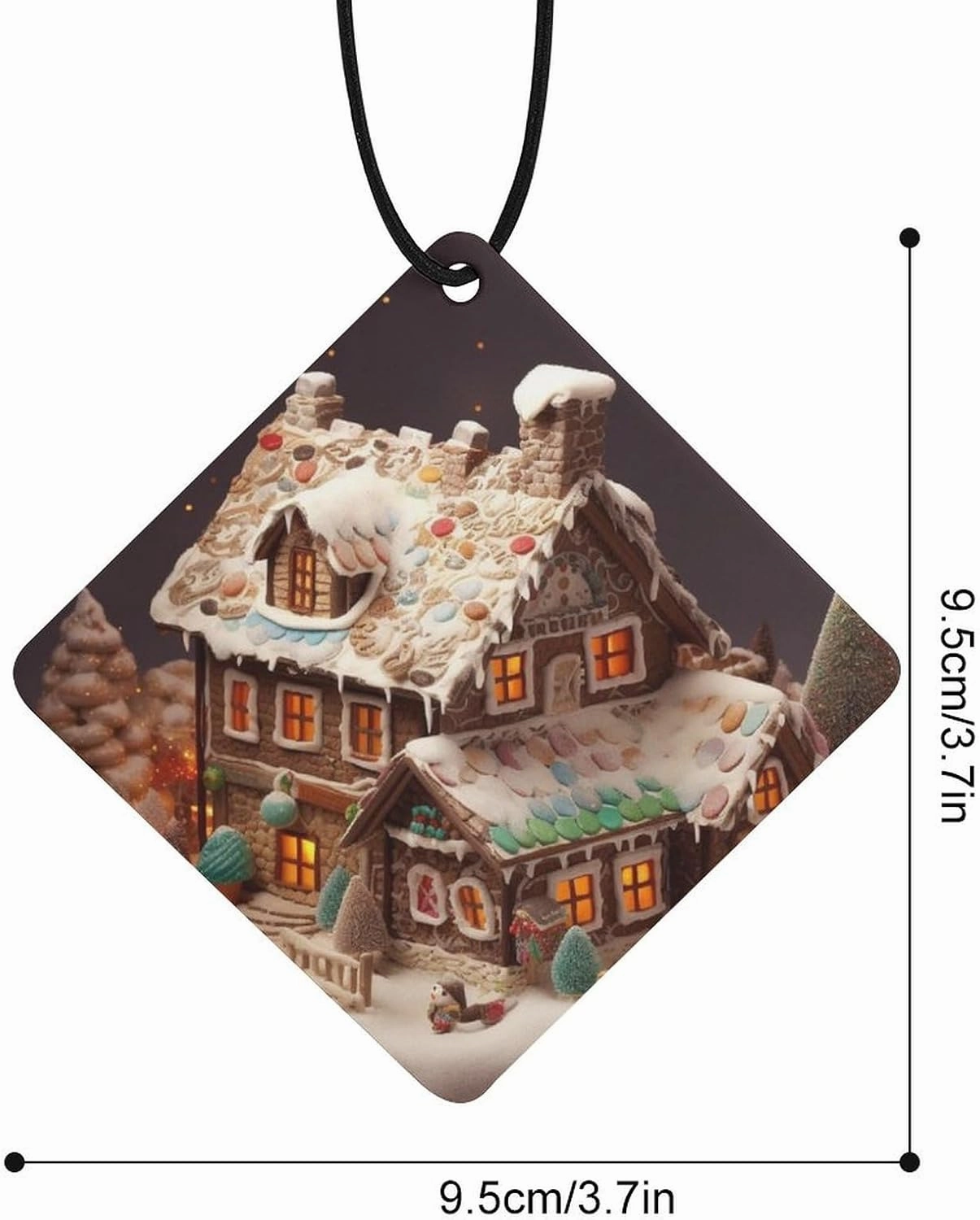 Car Air Freshener Hanging Scented Card for Car Christmas Village House Double-Sided Car Aromatherapy Tablet Long Lasting Car Freshener for Bedroom Wardrobe Shoe Cabinet