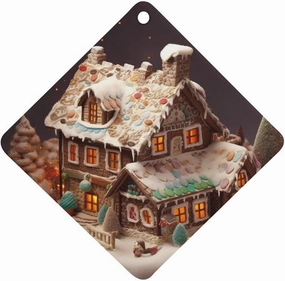 Car Air Freshener Hanging Scented Card for Car Christmas Village House Double-Sided Car Aromatherapy Tablet Long Lasting Car Freshener for Bedroom Wardrobe Shoe Cabinet