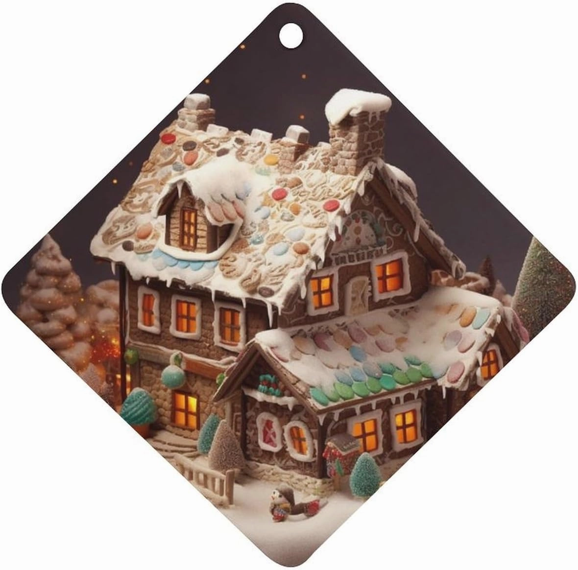 Car Air Freshener Hanging Scented Card for Car Christmas Village House Double-Sided Car Aromatherapy Tablet Long Lasting Car Freshener for Bedroom Wardrobe Shoe Cabinet