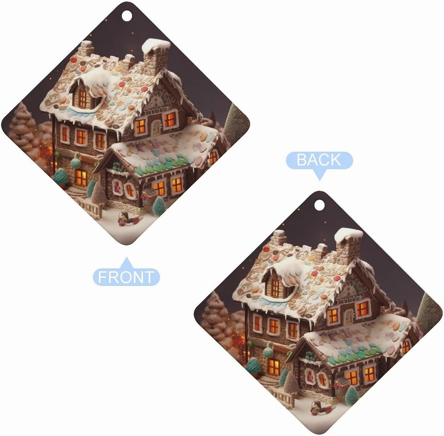Car Air Freshener Hanging Scented Card for Car Christmas Village House Double-Sided Car Aromatherapy Tablet Long Lasting Car Freshener for Bedroom Wardrobe Shoe Cabinet