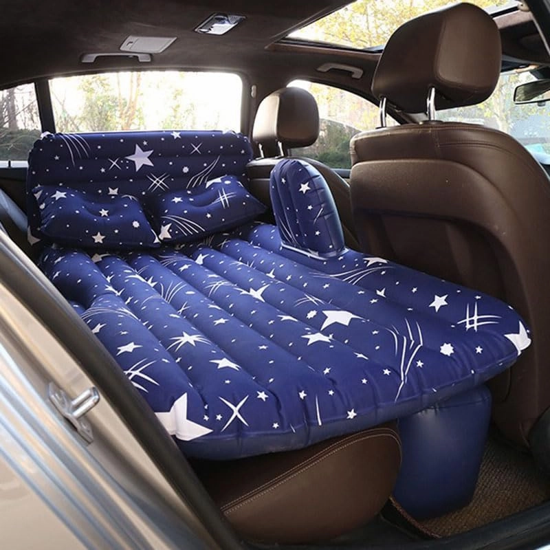 Car Air Mattress for Chery Arrizo 5 Plus 2021–2025, Inflatable Back Seat Sleeping Pad with Pump & 2 Pillows, Folding Portable Camping Bed for Travel& Road Trips,Blue