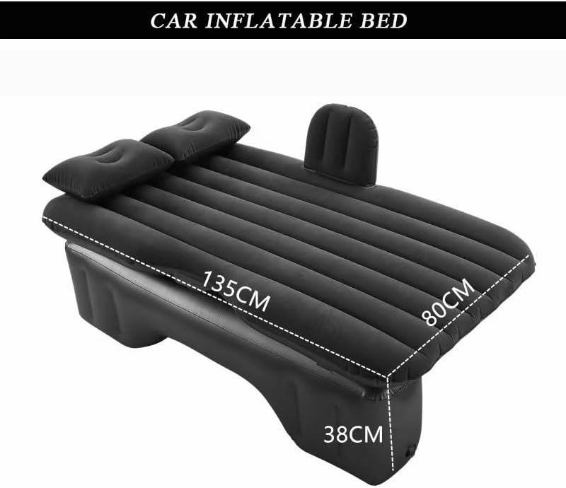 Car Air Mattress for Land Rover Defender, Inflatable Back Seat Sleeping Pad with Pump & 2 Pillows, Folding Portable Camping Bed for Travel& Road Trips,Black