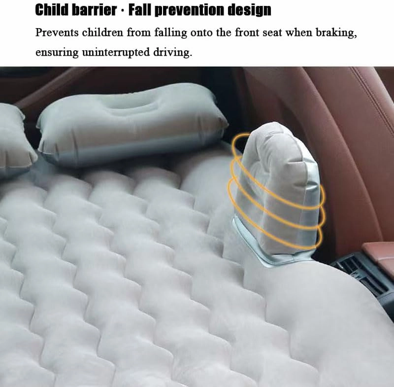 Car Air Mattress for Land Rover Defender, Inflatable Back Seat Sleeping Pad with Pump & 2 Pillows, Folding Portable Camping Bed for Travel& Road Trips,Black