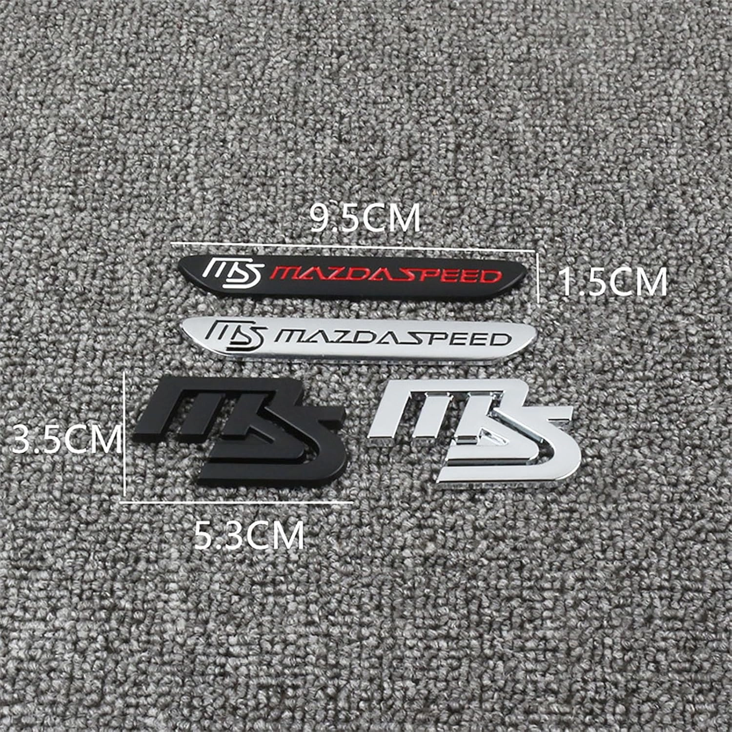Car Logo Badge Stickers for Mazda Mazda 3 Mazda 6 CX-3 CX-5 MS 3D Metal Sport Sticker Car Sticker with 3M Adhesive Car Exterior Decoration Accessories,B2