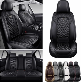 Car Seat Covers Fit for Lincoln Nautilus 2019-2025,5 Seat Comfort Non-Slip Seat Cover Airbag Compatible,Waterproof Leather Seat Covers(Standard 5 Seat,Black)