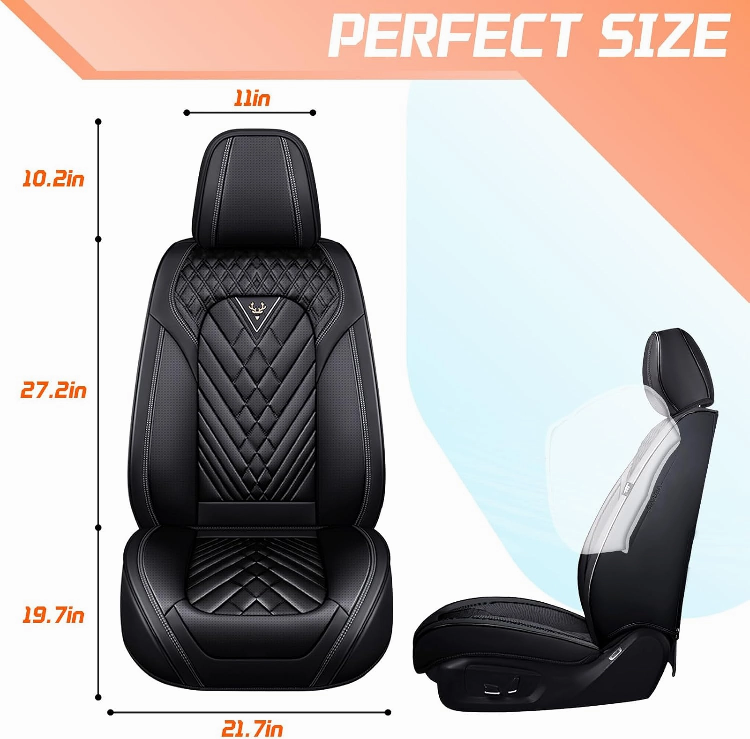 Car Seat Covers Fit for Lincoln Nautilus 2019-2025,5 Seat Comfort Non-Slip Seat Cover Airbag Compatible,Waterproof Leather Seat Covers(Standard 5 Seat,Black)