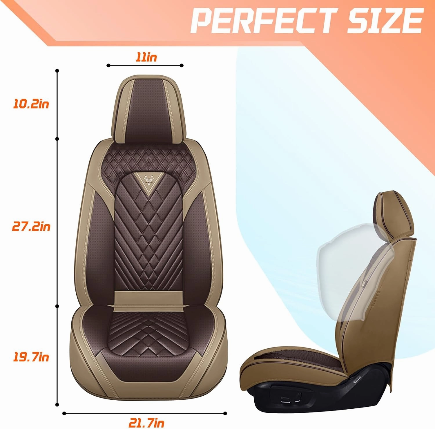 Car Seat Covers Fit for Subaru Ascent 2019-2025,5 Seat Comfort Non-Slip Seat Cover Airbag Compatible,Waterproof Leather Seat Covers(Standard 5 Seat,Beige Coffee)