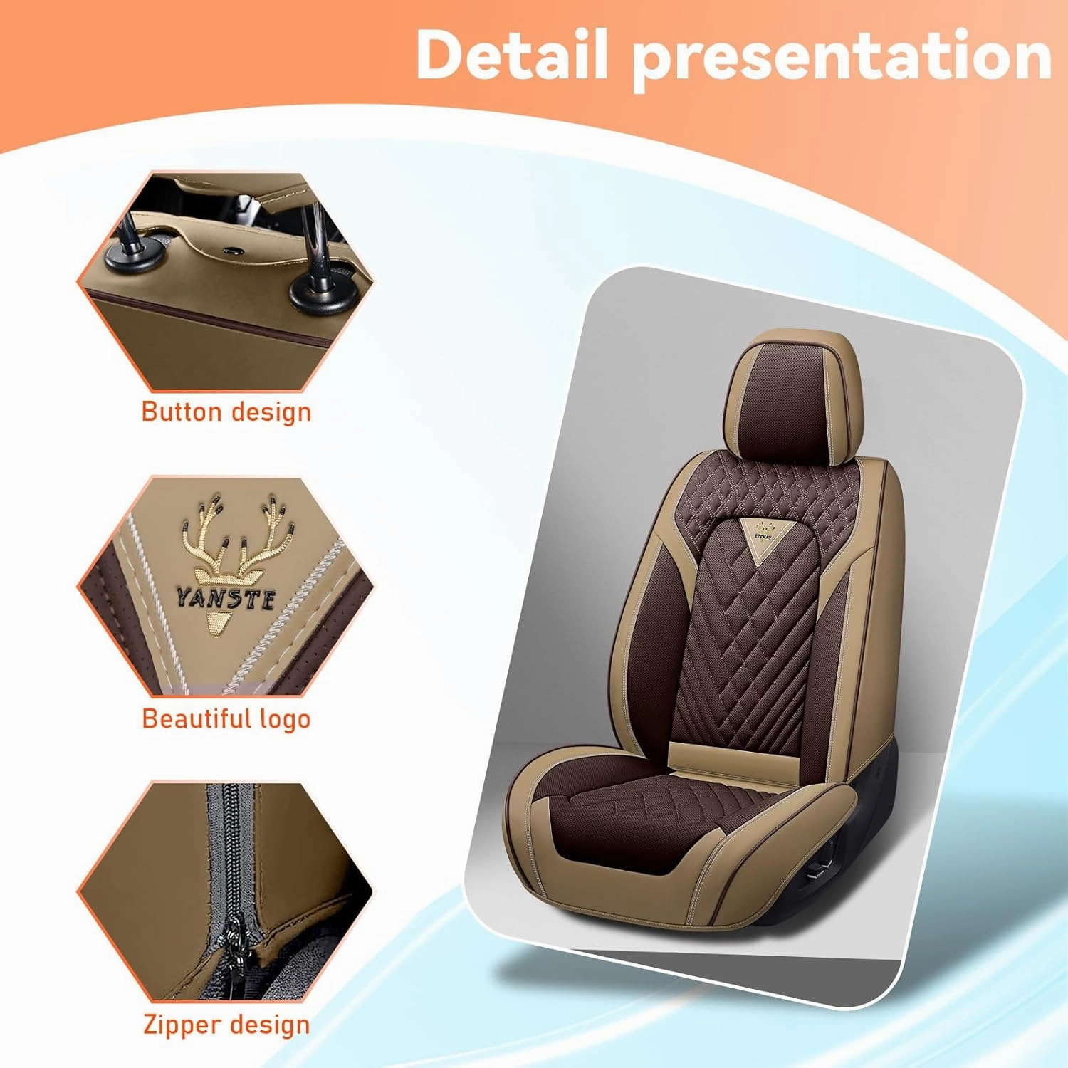 Car Seat Covers Fit for Subaru Ascent 2019-2025,5 Seat Comfort Non-Slip Seat Cover Airbag Compatible,Waterproof Leather Seat Covers(Standard 5 Seat,Beige Coffee)