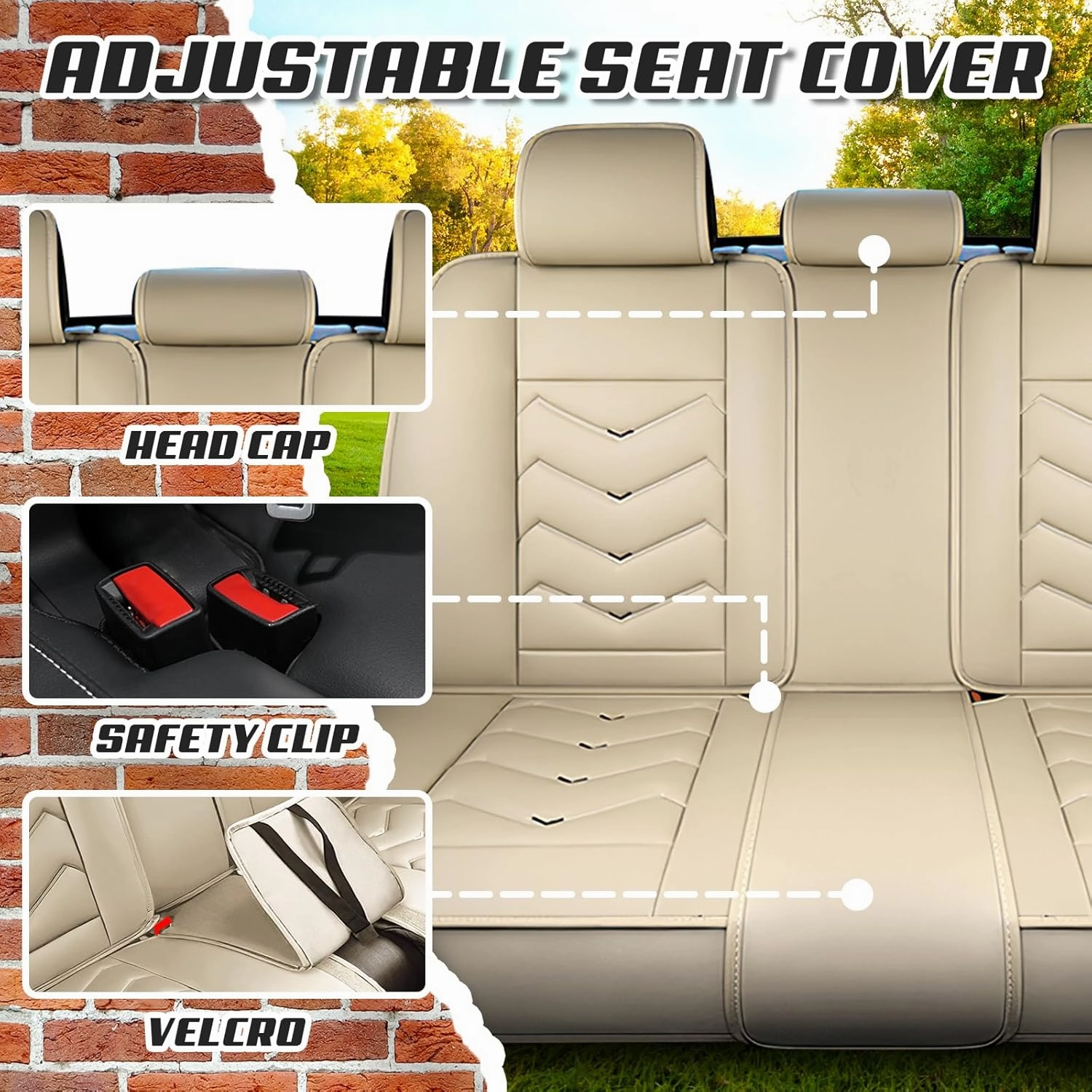 Car Seat Covers for Mitsubishi Outlander 2003-2025, Premium Nappa Leather Car Seat Cover, Stylish Sport Seat Covers， Automobile Seat Cover Sets.(Luxury 5 Seats/Beige)