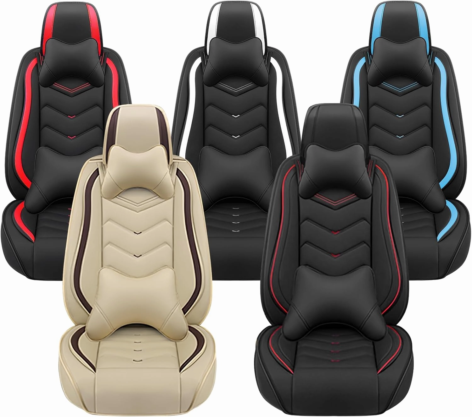 Car Seat Covers for Mitsubishi Outlander 2003-2025, Premium Nappa Leather Car Seat Cover, Stylish Sport Seat Covers， Automobile Seat Cover Sets.(Luxury 5 Seats/Beige)