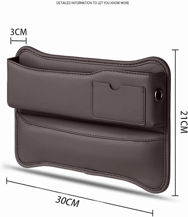 Car Seat Gap Storage Box for BMW Serie 2 Series 2er G42 F22 F23 Coupé/Cabriolet 2015-2025, Car Storage Box Seat Gap Storage Box Car Clamp Storage Bag Neat Car Supplies,Brown-Driver's seat