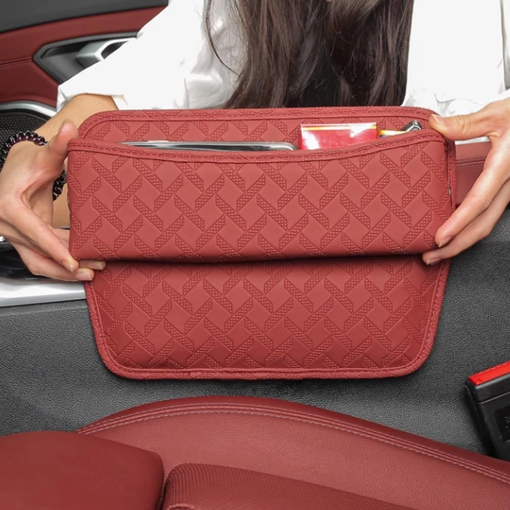 Car Seat Storage Box for Lexus ES/GX/is/LBX/LC/LM/LS/LX/NX/RC/RX, Premium Leather Car Storage Box Car Tidy Essentials with USB Charging Hole,C Orange