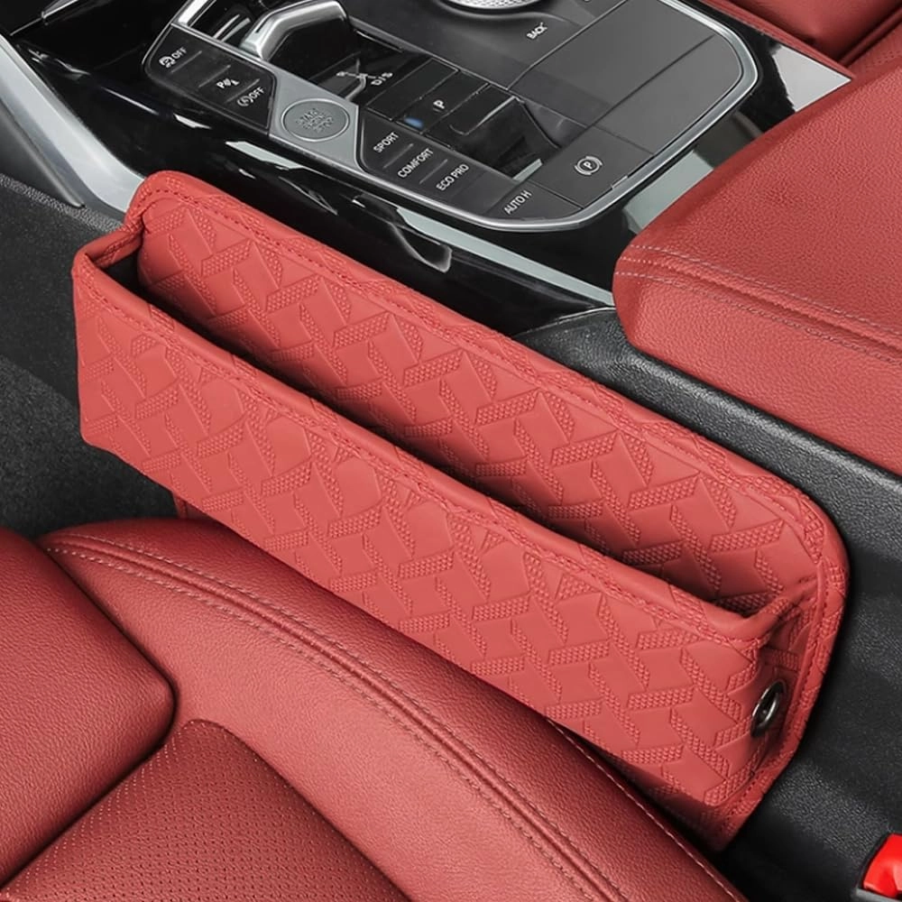Car Seat Storage Box for Lexus ES/GX/is/LBX/LC/LM/LS/LX/NX/RC/RX, Premium Leather Car Storage Box Car Tidy Essentials with USB Charging Hole,C Orange