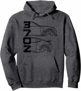 Car-Themed Hoodie, Unisex-Adult, Grey, Small