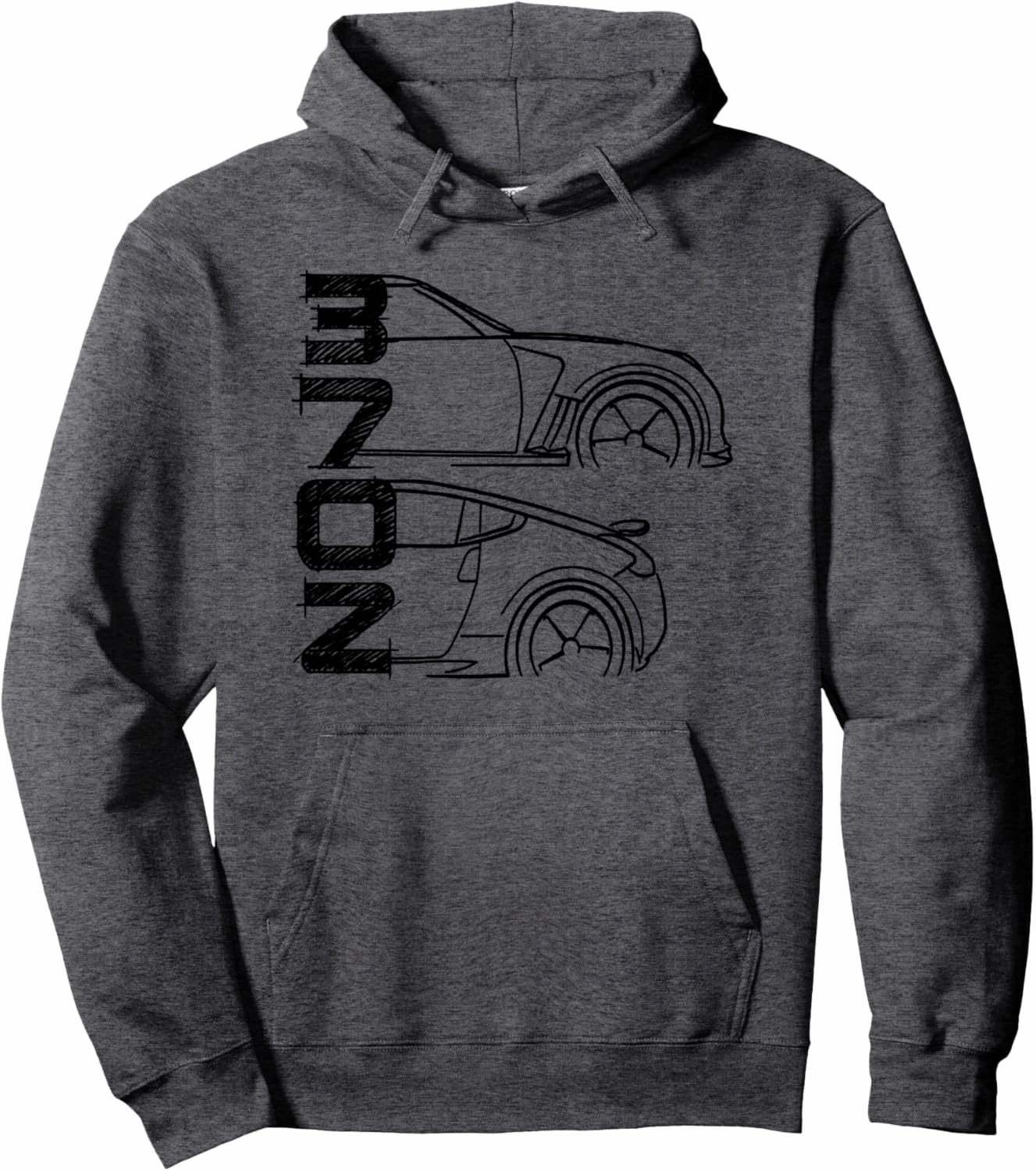 Car-Themed Hoodie, Unisex-Adult, Grey, Small