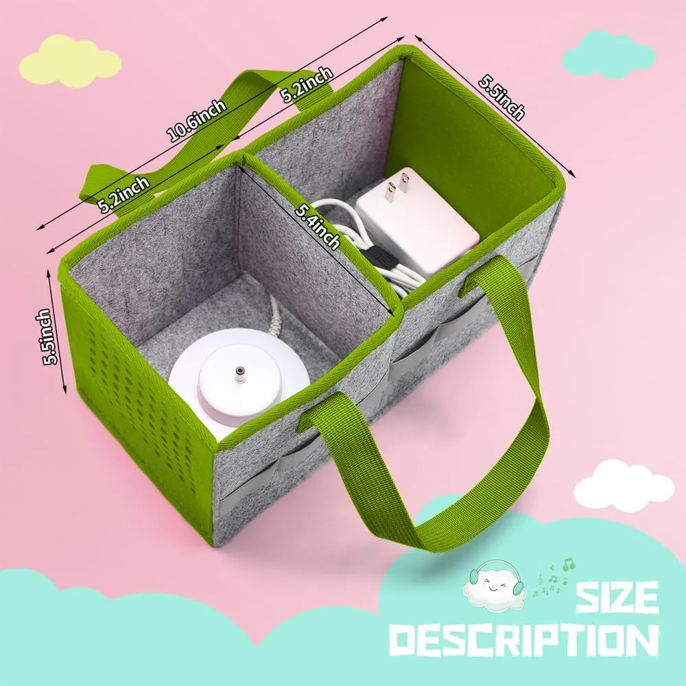 Carrying Case for Toniebox Starter Set and Tonies Figurines, Travel Felt Cloth Musical Toy Folding Bag for Toniebox Accessories (Green)