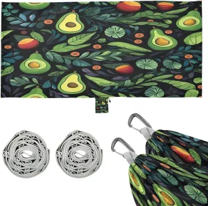 Cartoon Avocados Camping Hammock, 330 lbs with 2 Tree Straps, Carry Bag, Single Portable Hammock for Outdoor/Indoor, Hiking, Beach, Backpacking, Travel