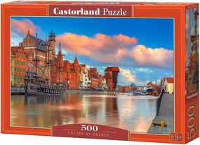CASTORLAND 500 Piece Jigsaw Puzzles, Colors of Gdansk, Poland, Historical Puzzle, Waterline, Adult Puzzle, Castorland B-53933