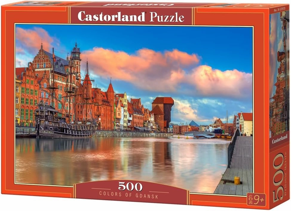 CASTORLAND 500 Piece Jigsaw Puzzles, Colors of Gdansk, Poland, Historical Puzzle, Waterline, Adult Puzzle, Castorland B-53933
